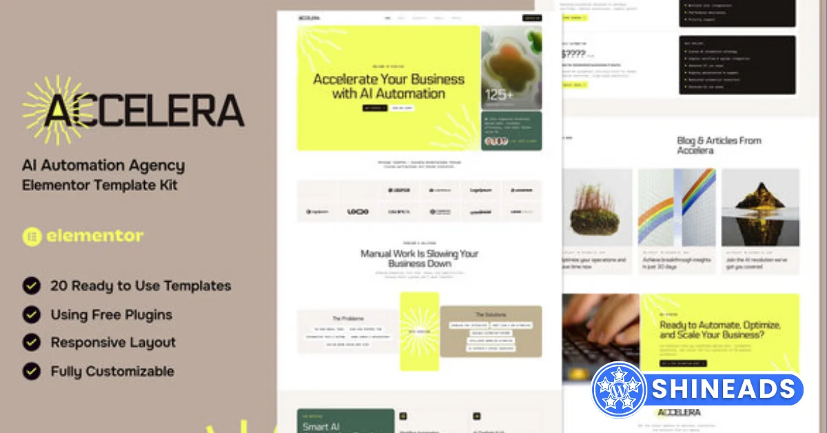 Accelera – AI Automation Agency Elementor Template Kit Free Download v1.0