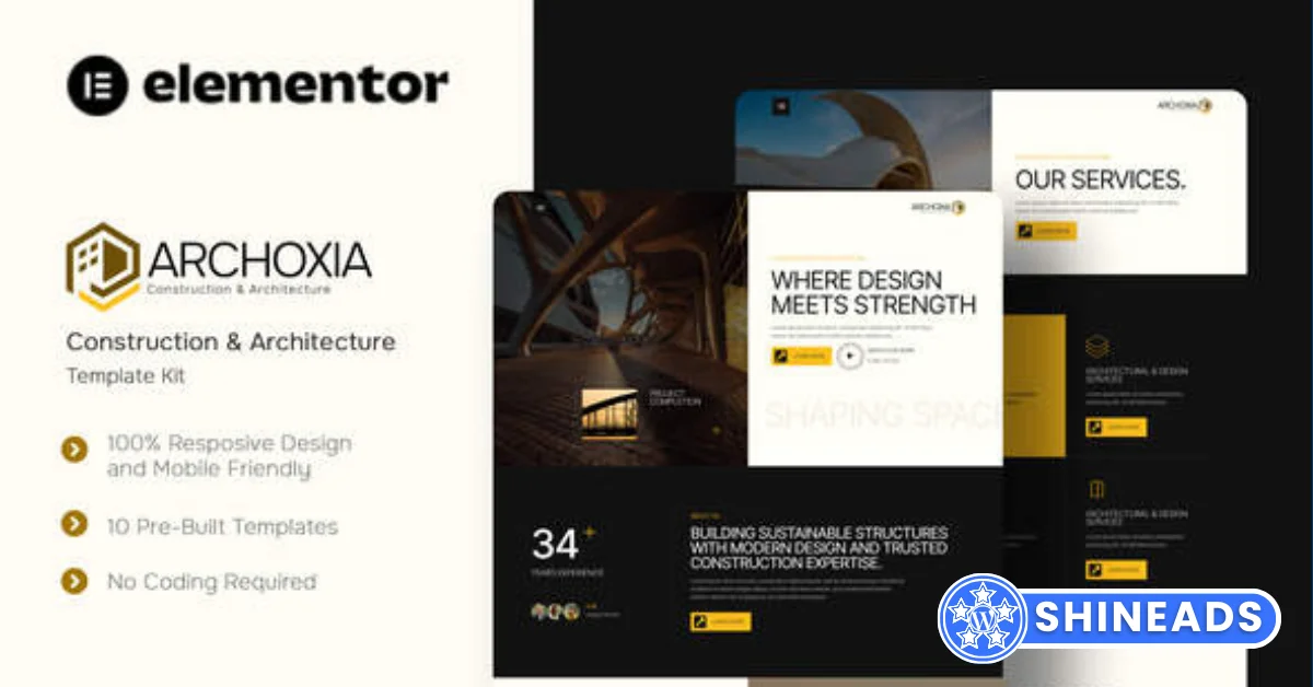 Archoxia – Construction & Architecture Elementor Template Kit Free Download v1.0