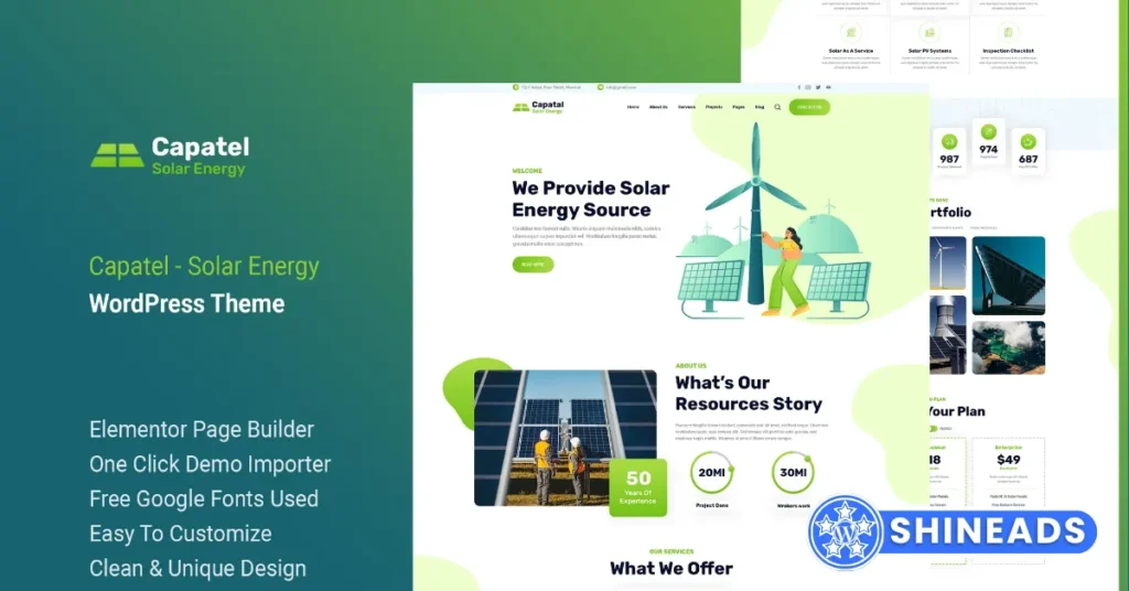 Capatel – Solar Energy WordPress Theme