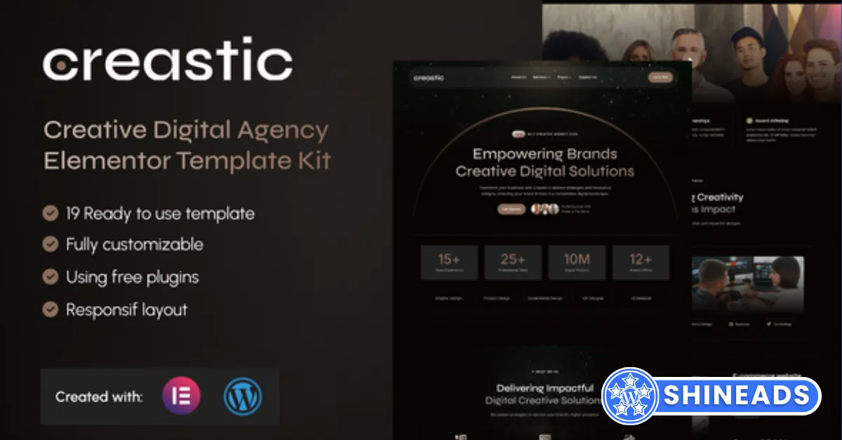 Creastic – Creative Digital Agency Elementor Template Kit Free Download v1.0.0
