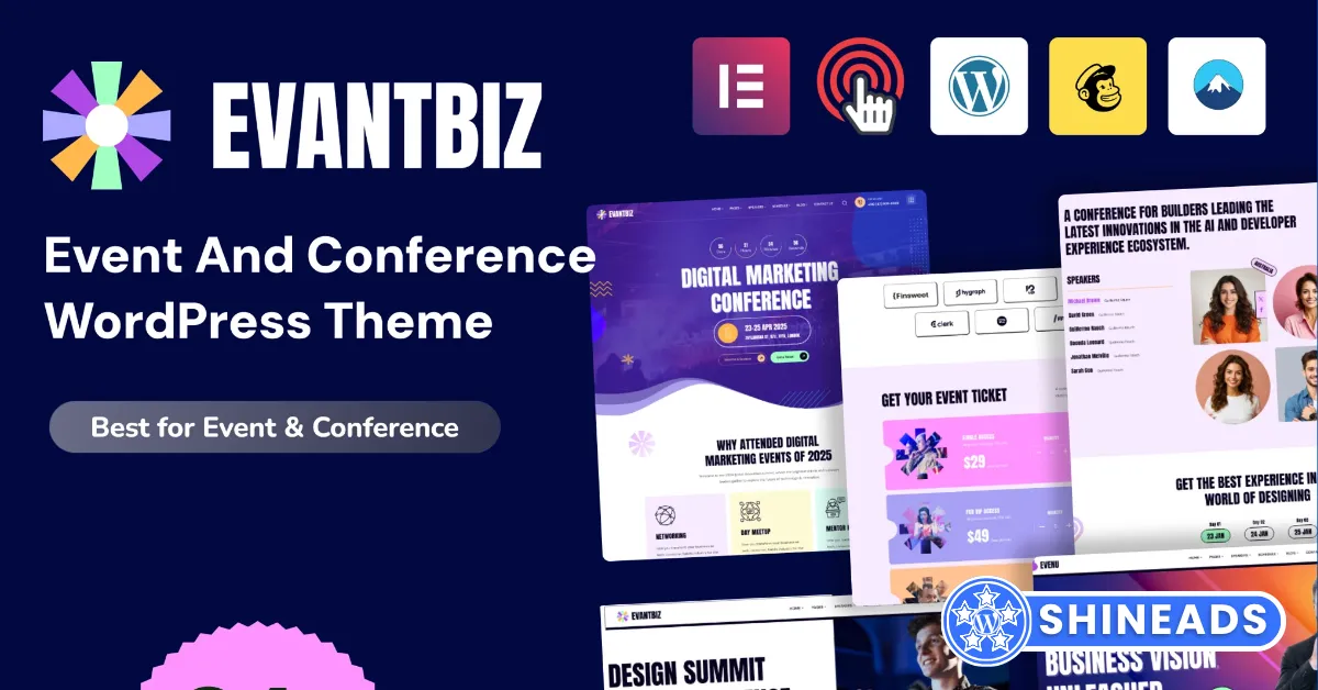 Evantbiz – Conference & Events WordPress Theme Free Download v1.0.0