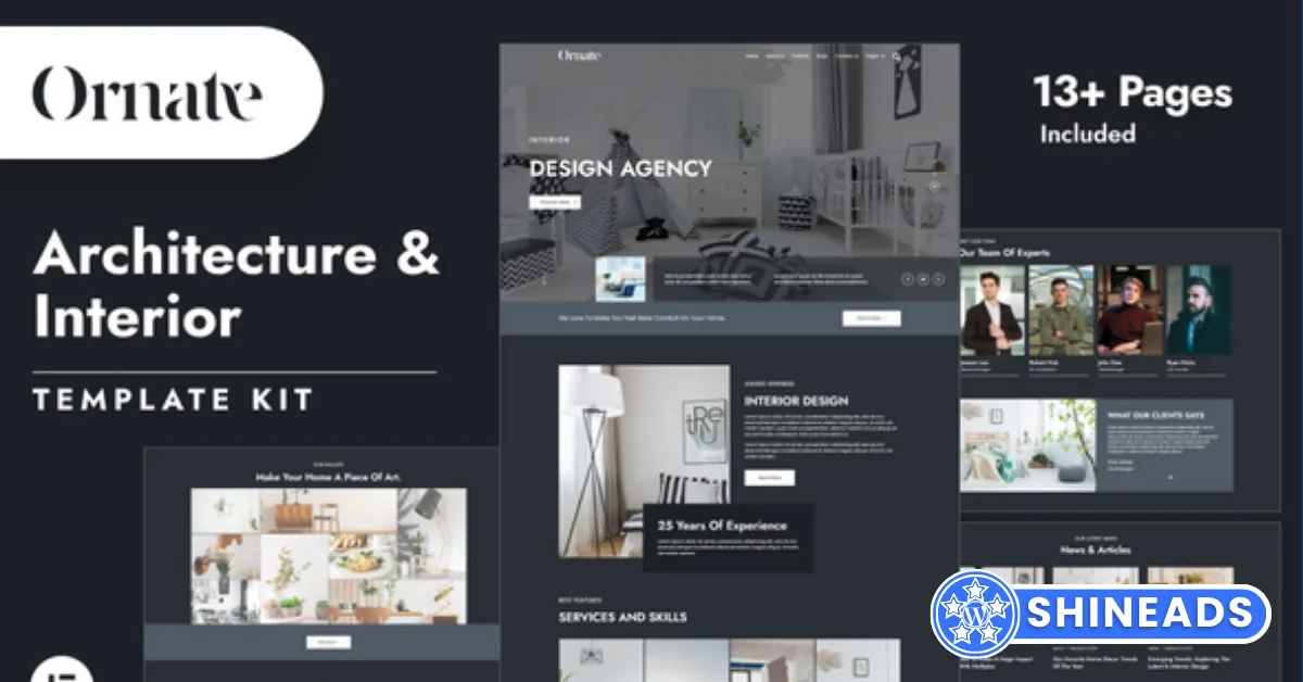 Ornate – Architecture & Interior Design Elementor Template Kit Free Download v1.0