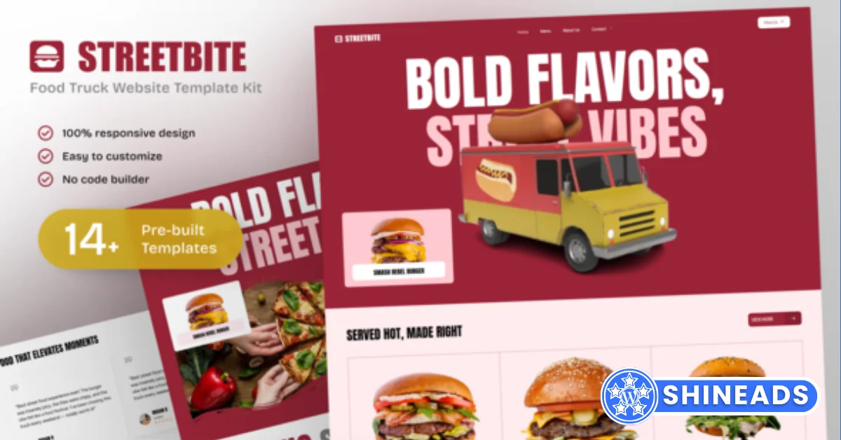 StreetBite – Food Truck & Street Food Elementor Template Kit Free Download v1.0
