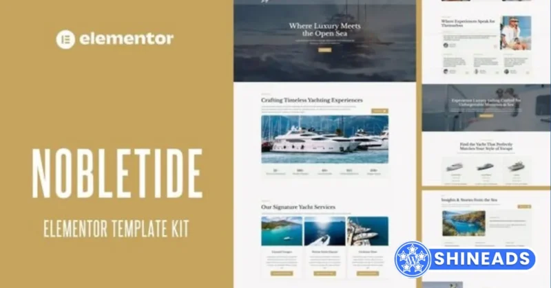 Nobletide – Yatch Boat Club Rental Elementor Template Kit Free Download v1.0